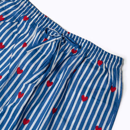 Baumwoll Pyjama "LOVE EDITION" blue