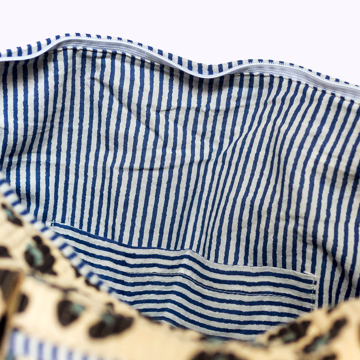 Handmade cotton bag "blue Leo"