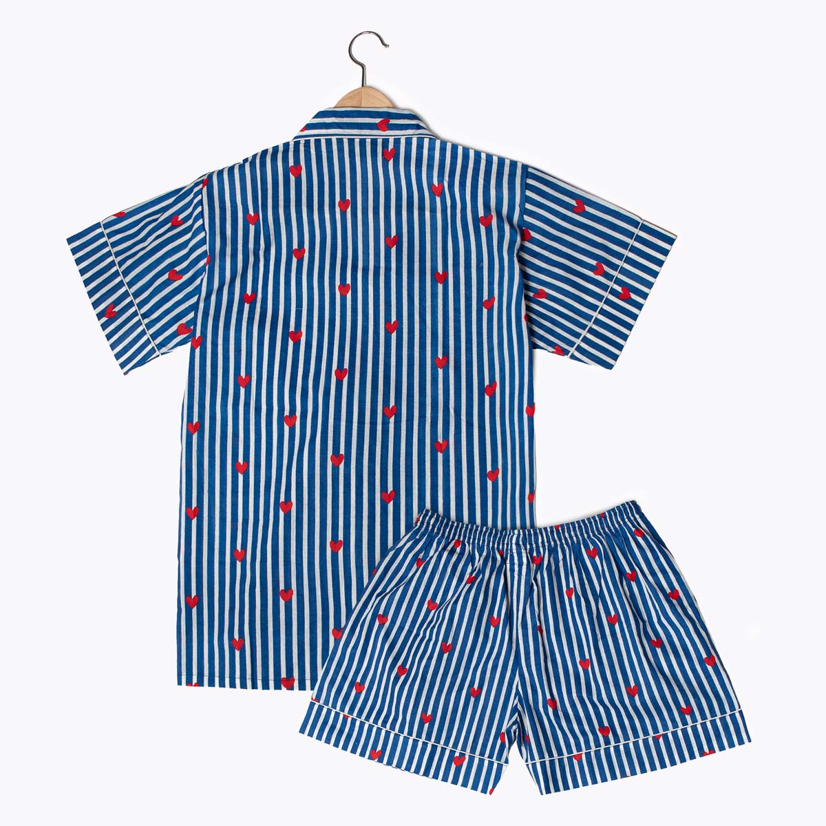 Kurzes Pyjama "LOVE EDITION" blue