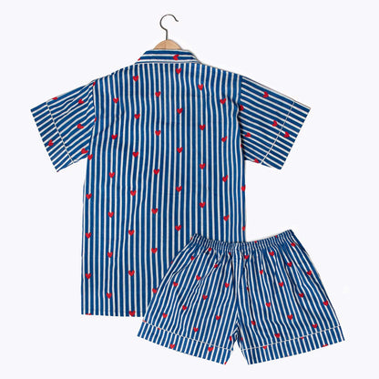 Kurzes Pyjama "LOVE EDITION" blue