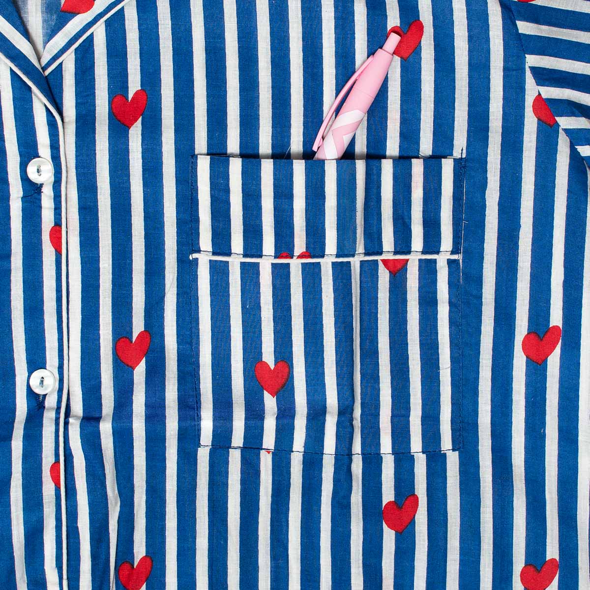 Kurzes Pyjama "LOVE EDITION" blue