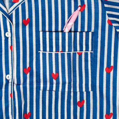 Kurzes Pyjama "LOVE EDITION" blue