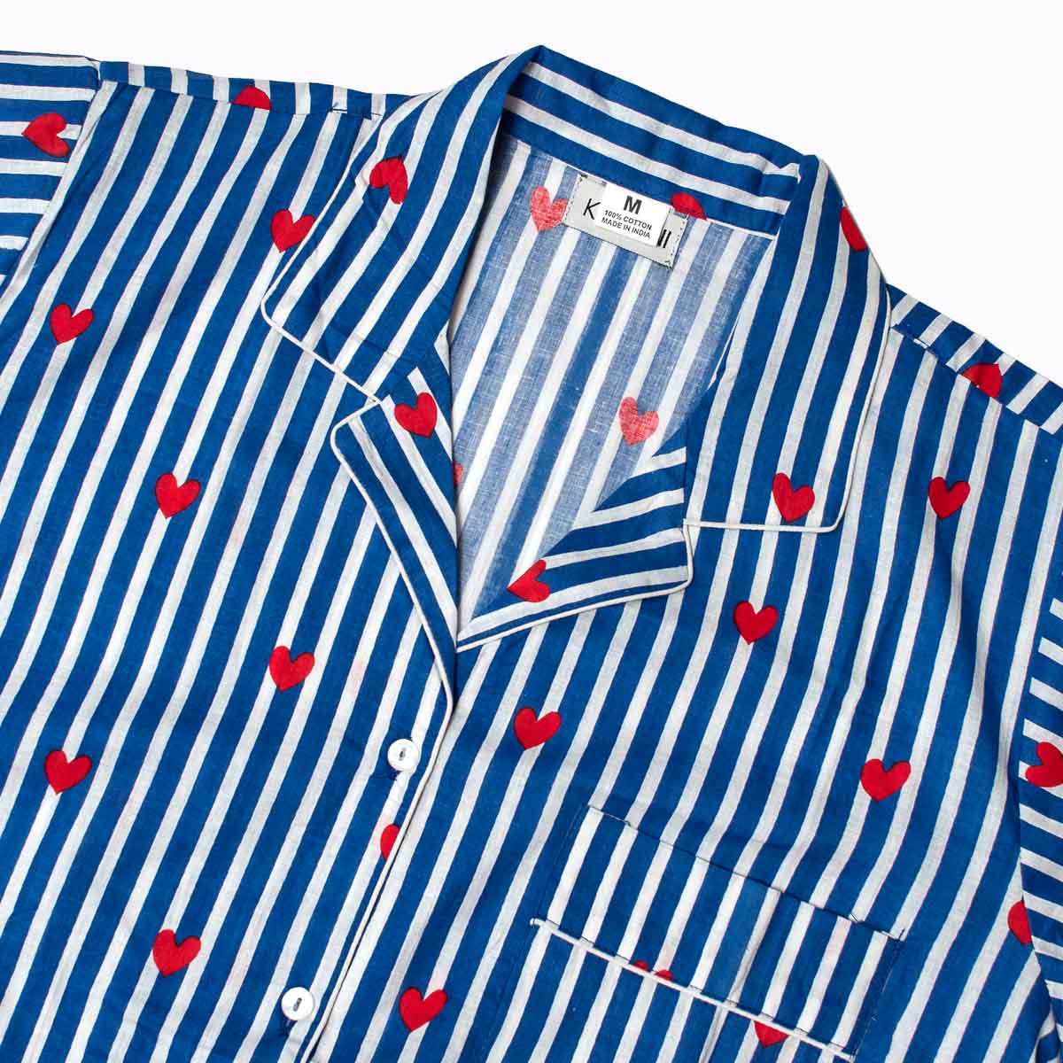 Kurzes Pyjama "LOVE EDITION" blue