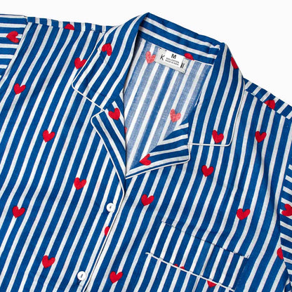 Kurzes Pyjama "LOVE EDITION" blue