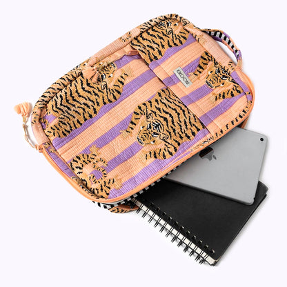 14 Zoll - kleine Handgemachte Laptoptasche "Poppy Tiger Peach"