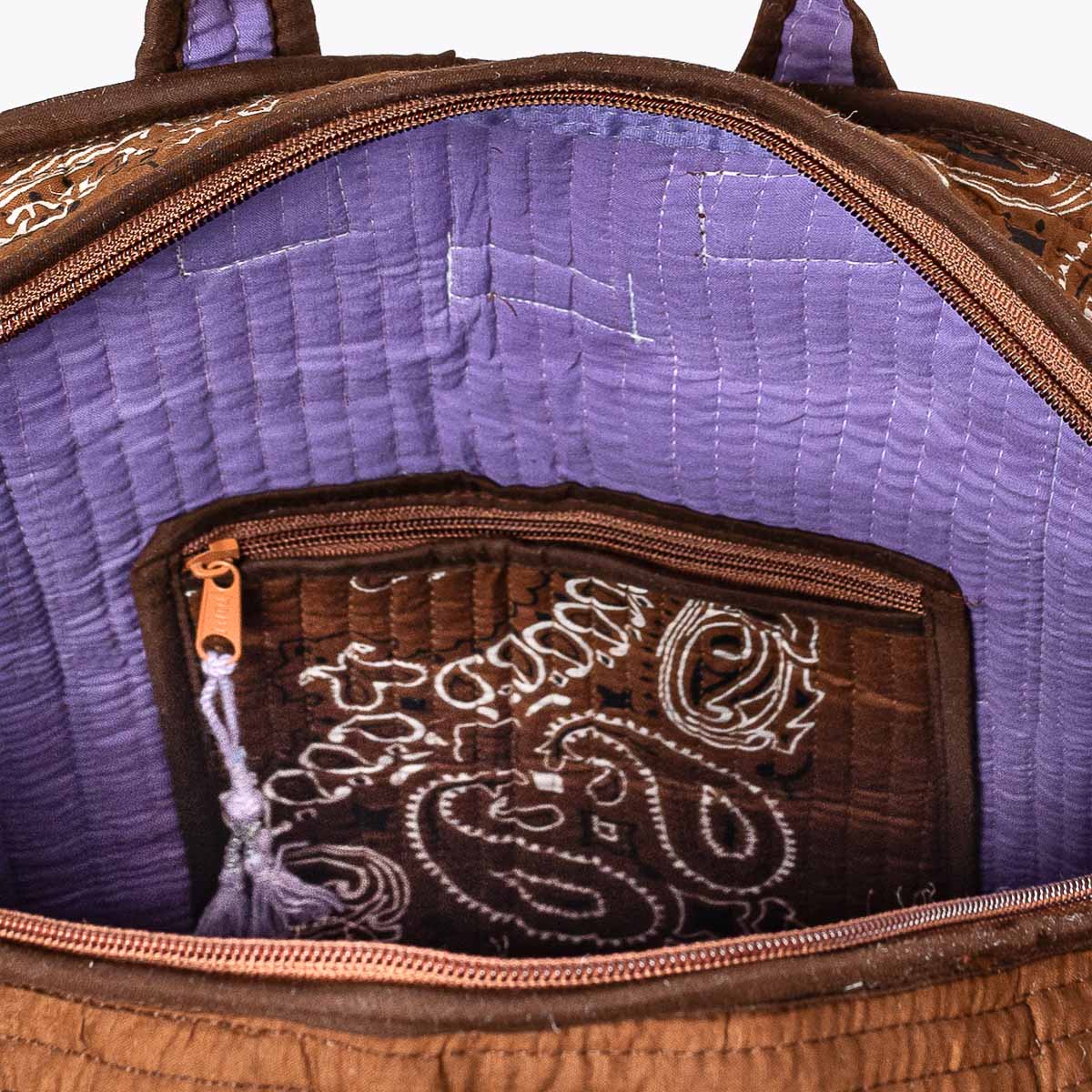 Reise Tote Bag  "Paisley Espresso"
