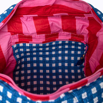 Große Reisetasche "Happy Checks" blue