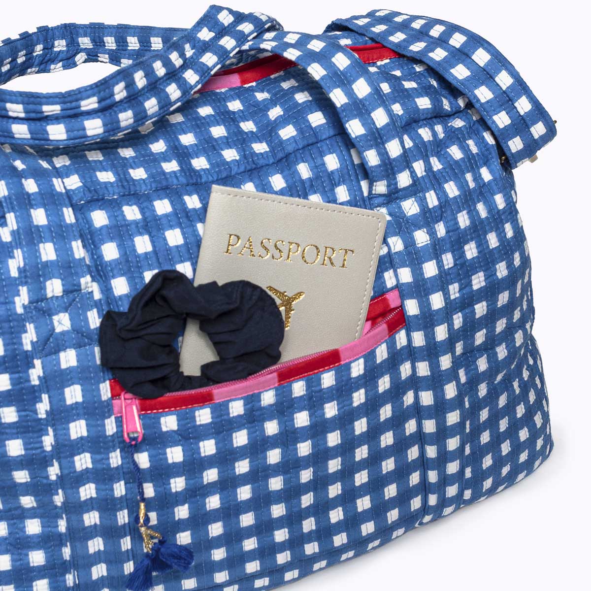 Große Reisetasche "Happy Checks" blue