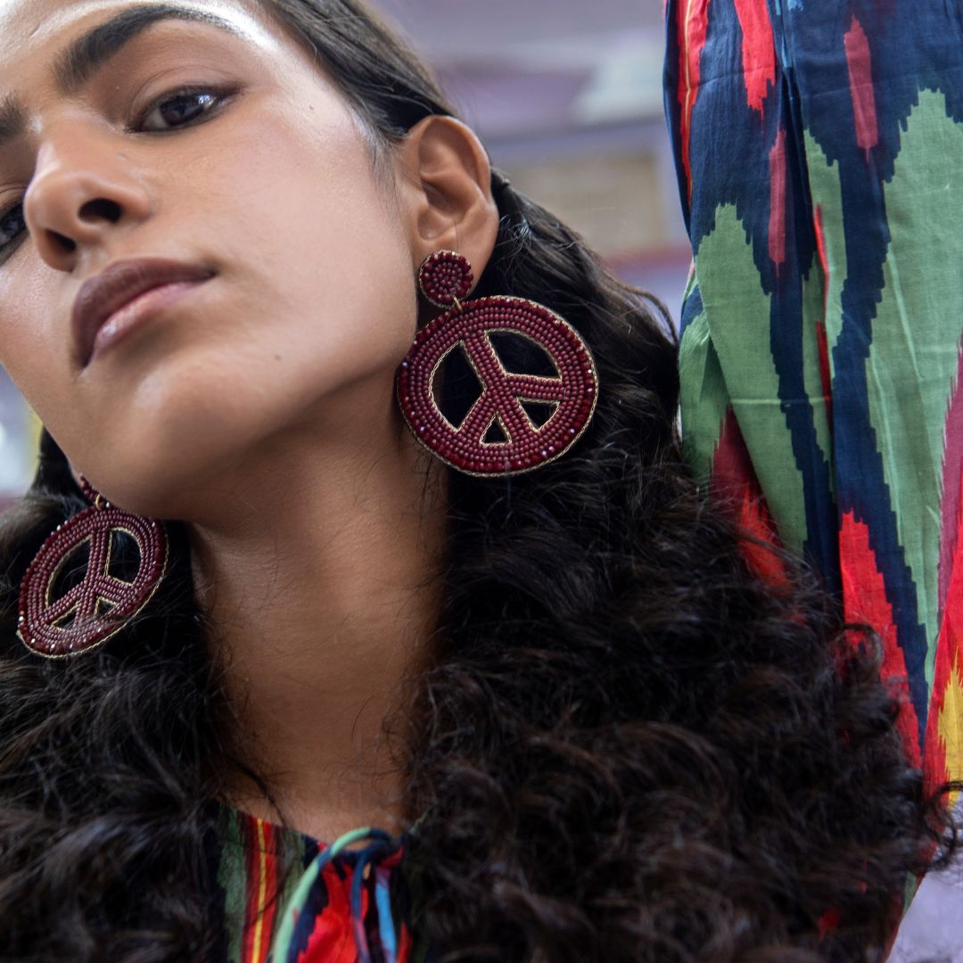 Beaded earrings "My Peace"