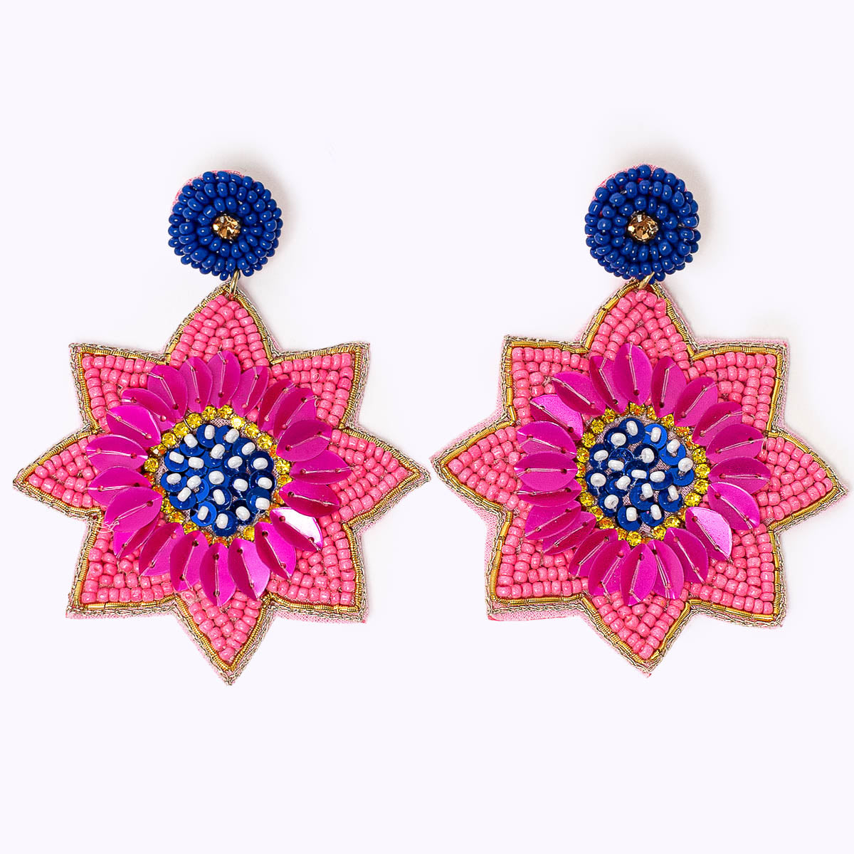 Beaded earrings "Star Flower"