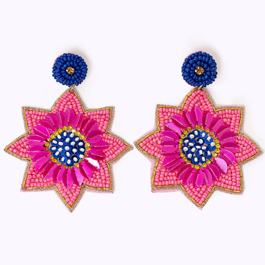 Beaded earrings "Star Flower"