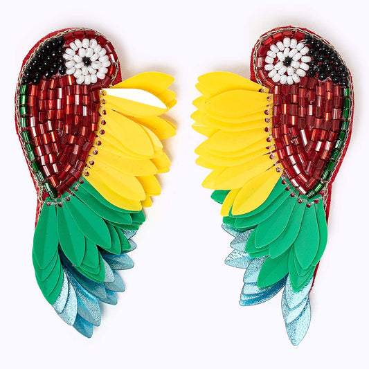 Beaded earrings "Funky Parrot"