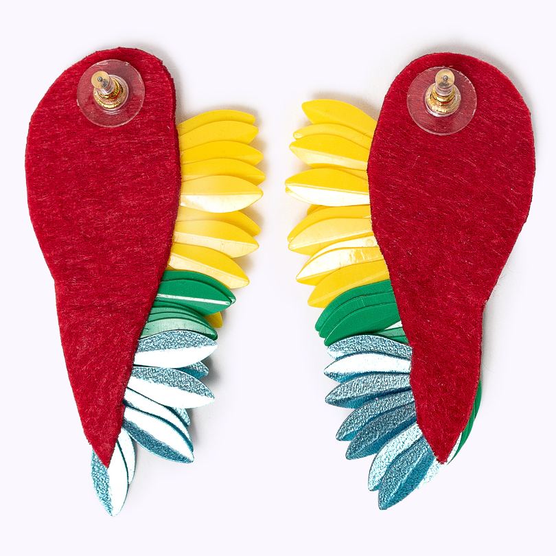 Beaded earrings "Funky Parrot"