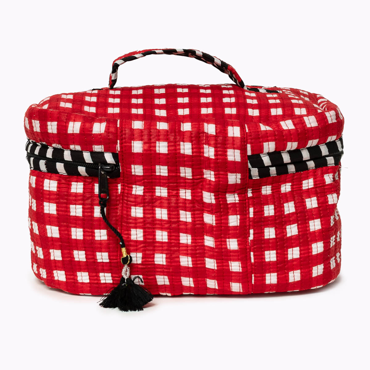 Large cosmetic bag BIG BEAUTY "CHECKS" red