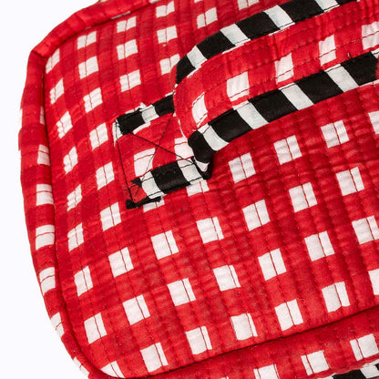 Große Kosmetiktasche  BIG BEAUTY "CHECKS" red