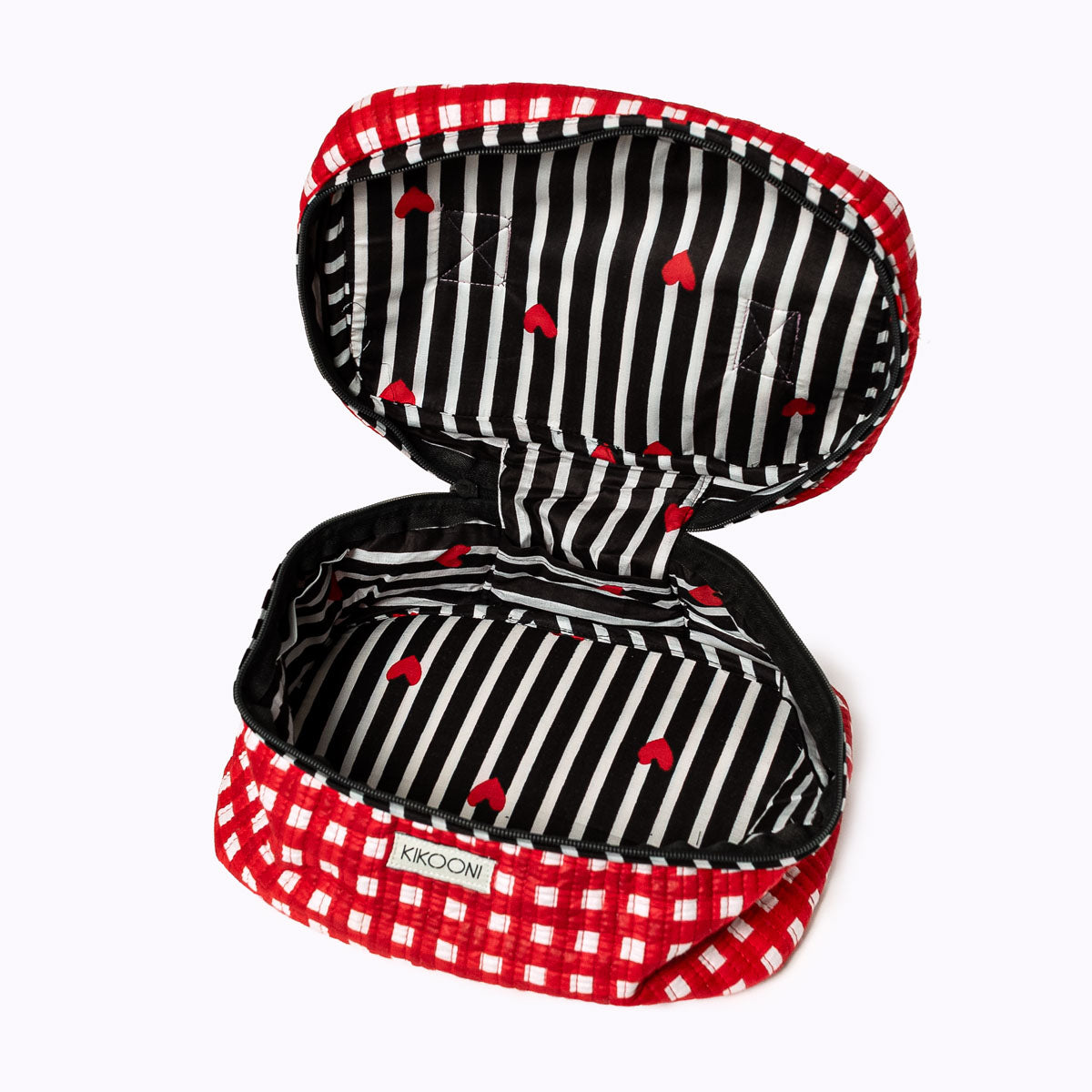 Large cosmetic bag BIG BEAUTY "CHECKS" red