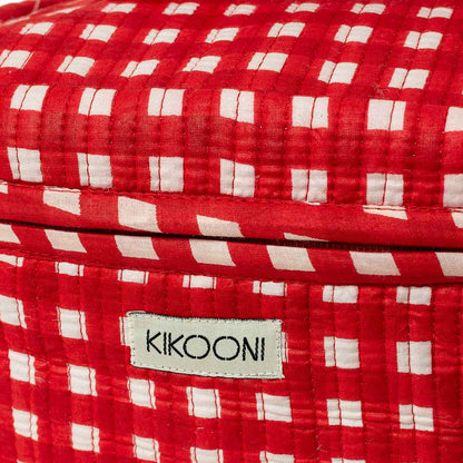 Große Kosmetiktasche  BIG BEAUTY "CHECKS" red