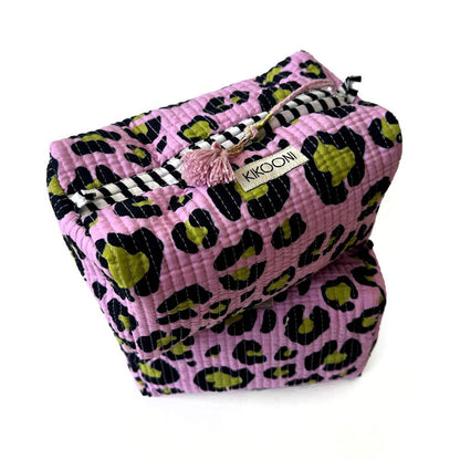 handmade small cosmetic bag "oh leo cosmic lilac"