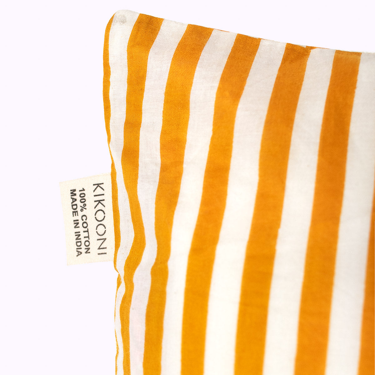 "Golden Magic" cushion cover stripes - 100% cotton, hand-printed