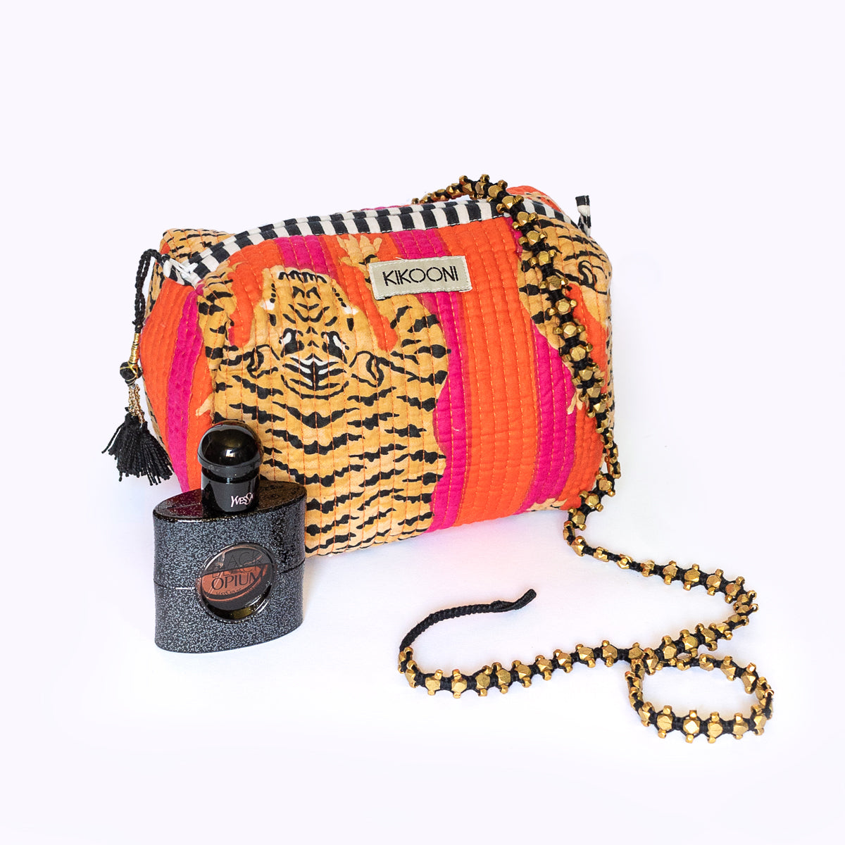 handgemachte kleine Kosmetiktasche "Poppy Tiger"