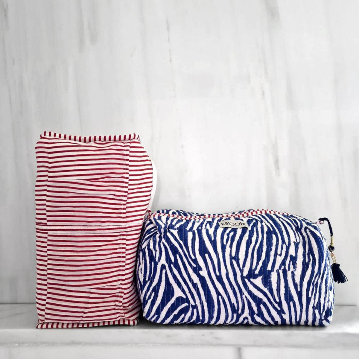 handmade cosmetic bag "blue Zebra"