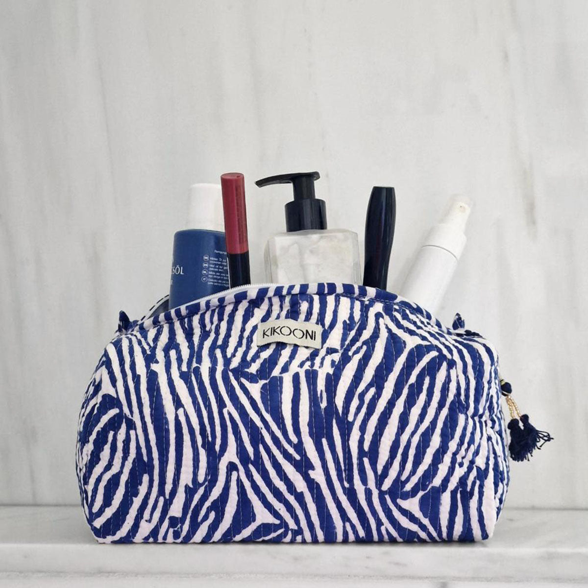 handmade cosmetic bag "blue Zebra"