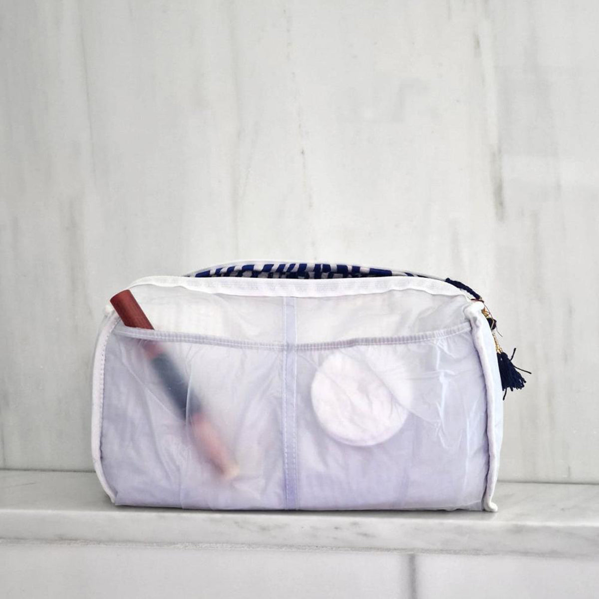 Handgemachte Kosmetiktasche "blue Zebra"