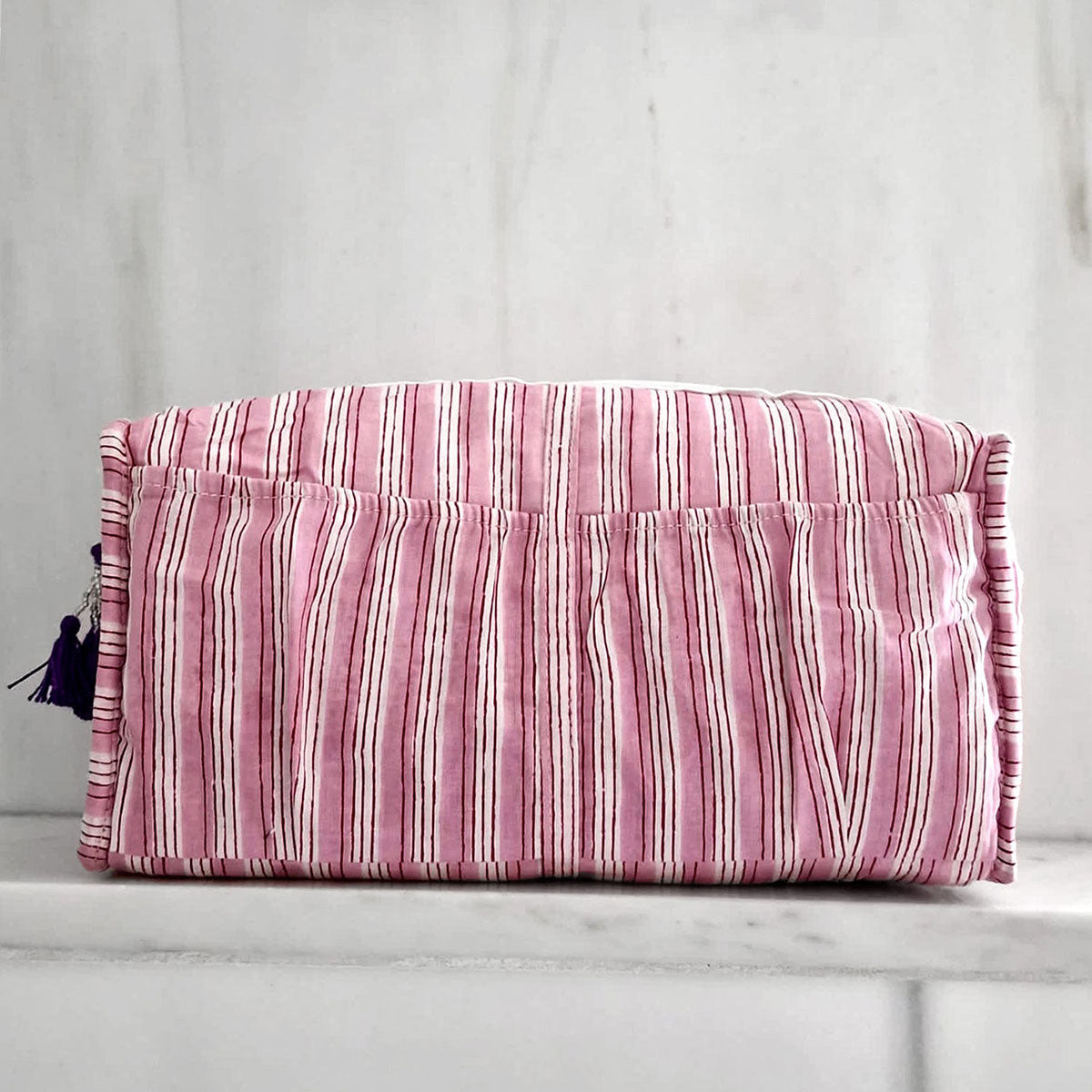 Handmade cosmetic bag "Purple Ikat"
