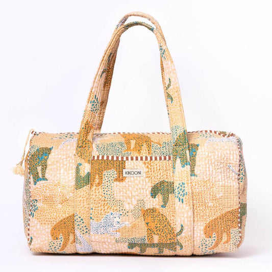 handgemachte Baumwolltasche  "Lucky Leo" beige