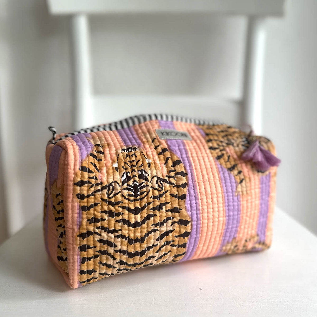 handmade cosmetic bag "Poppy Tiger peach fusion"