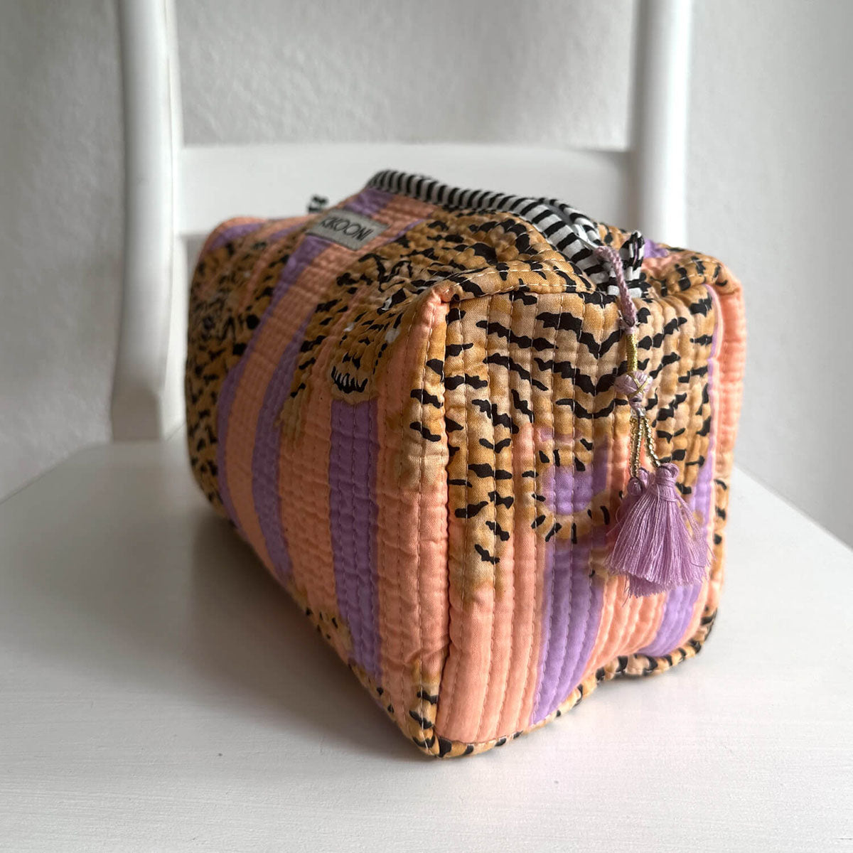 handmade cosmetic bag "Poppy Tiger peach fusion"