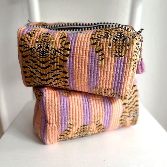 handmade cosmetic bag "Poppy Tiger peach fusion"