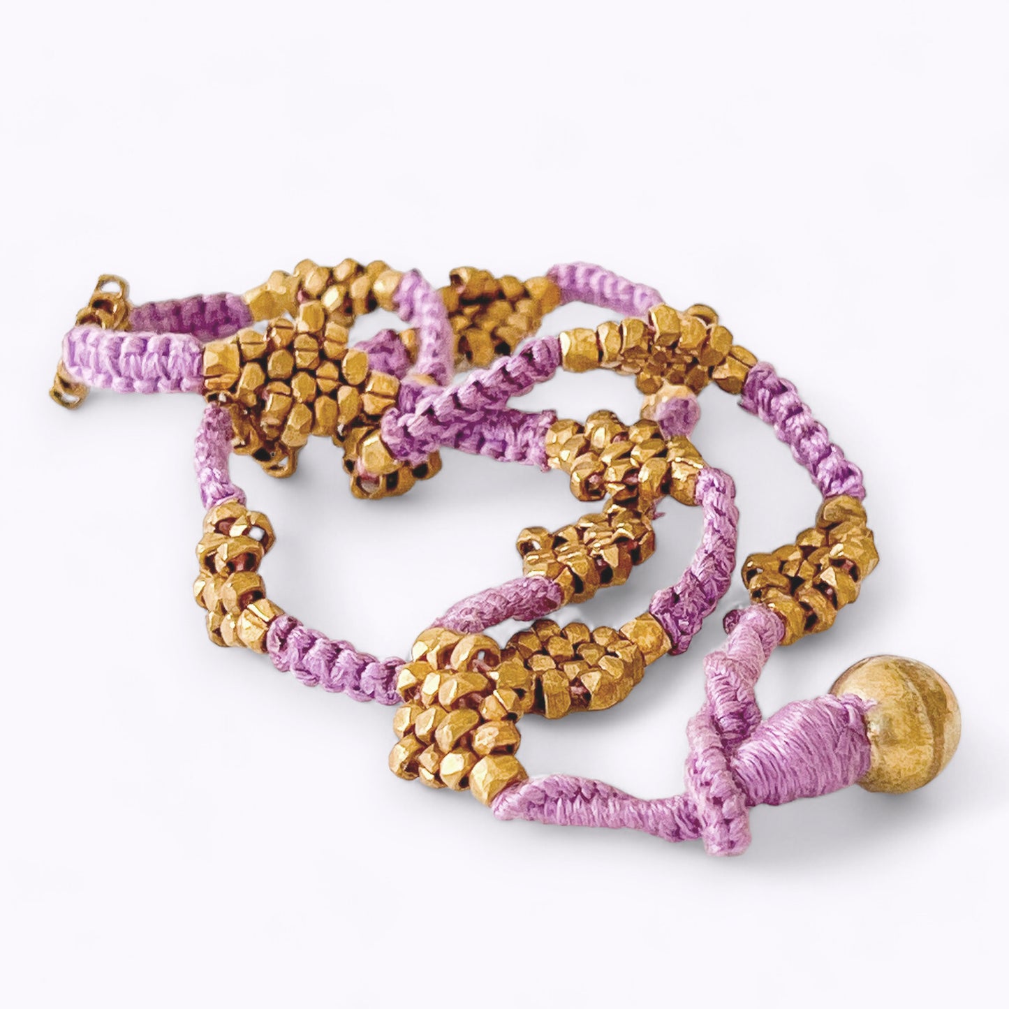 Dokra necklace "purple flower"