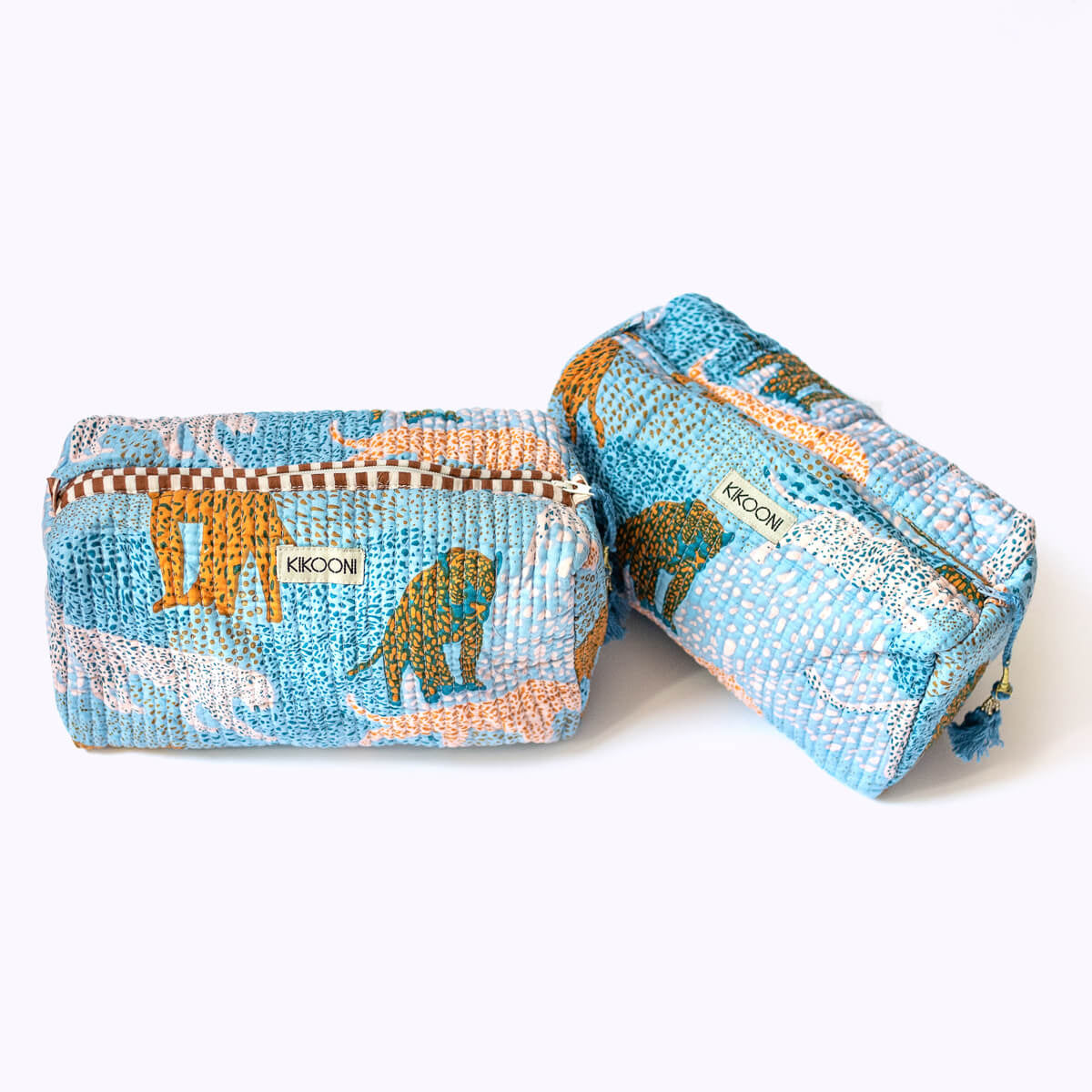 Handmade cosmetic bag "Lucky Leo" - blue
