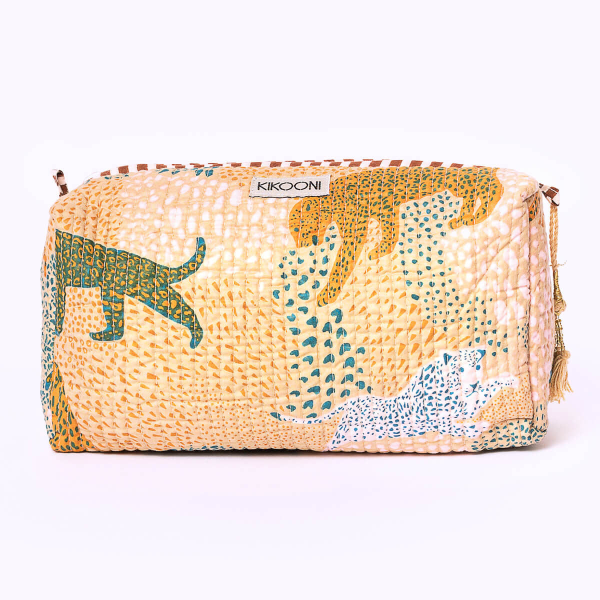 handgemachte Kosmetiktasche "Lucky Leo " - beige