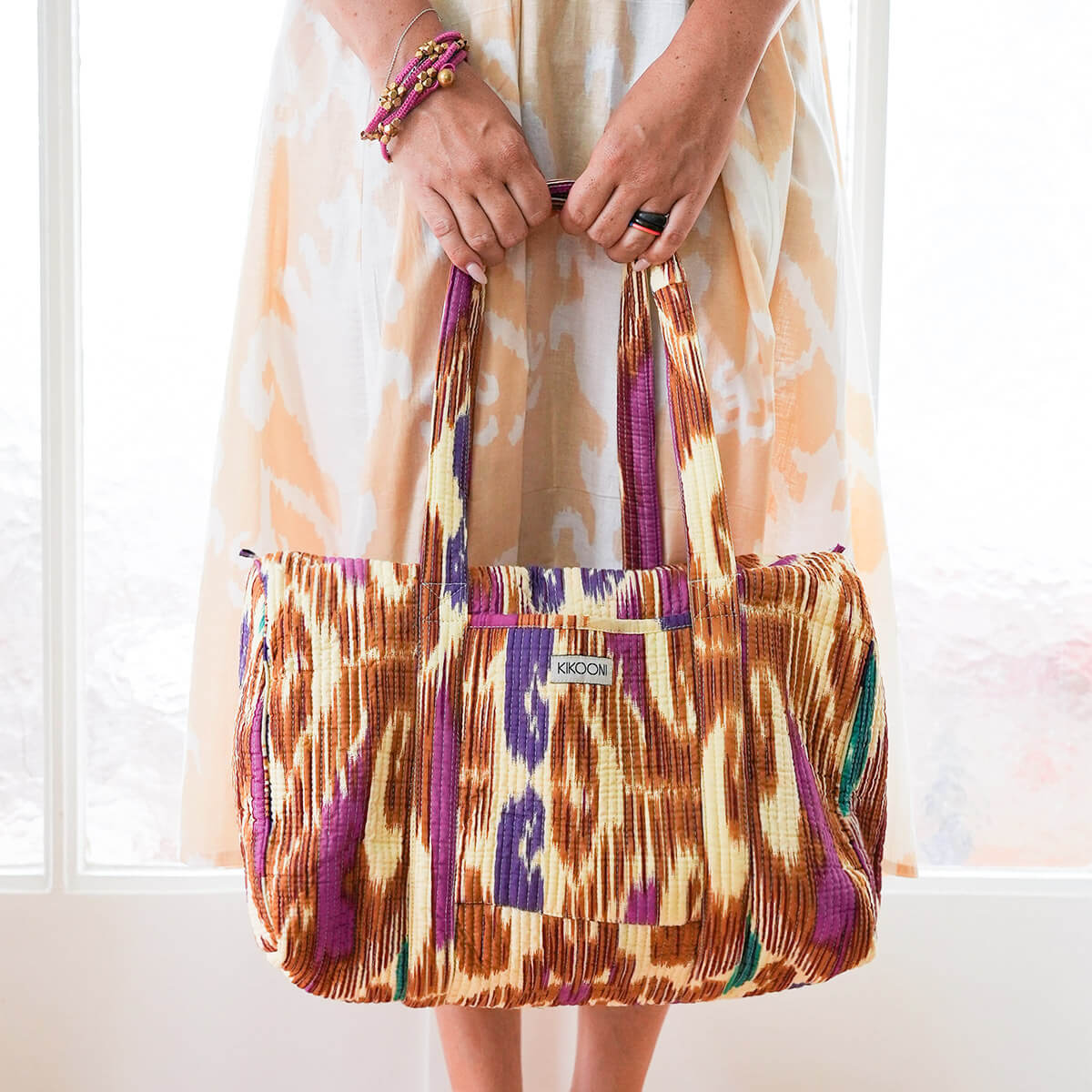 Handgemachte Baumwolltasche "HAPPY IKAT"