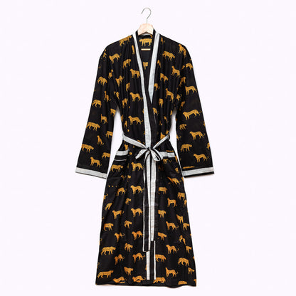 Leichter Baumwoll Kimono "black leopard"