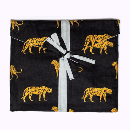 Leichter Baumwoll Kimono "black leopard"