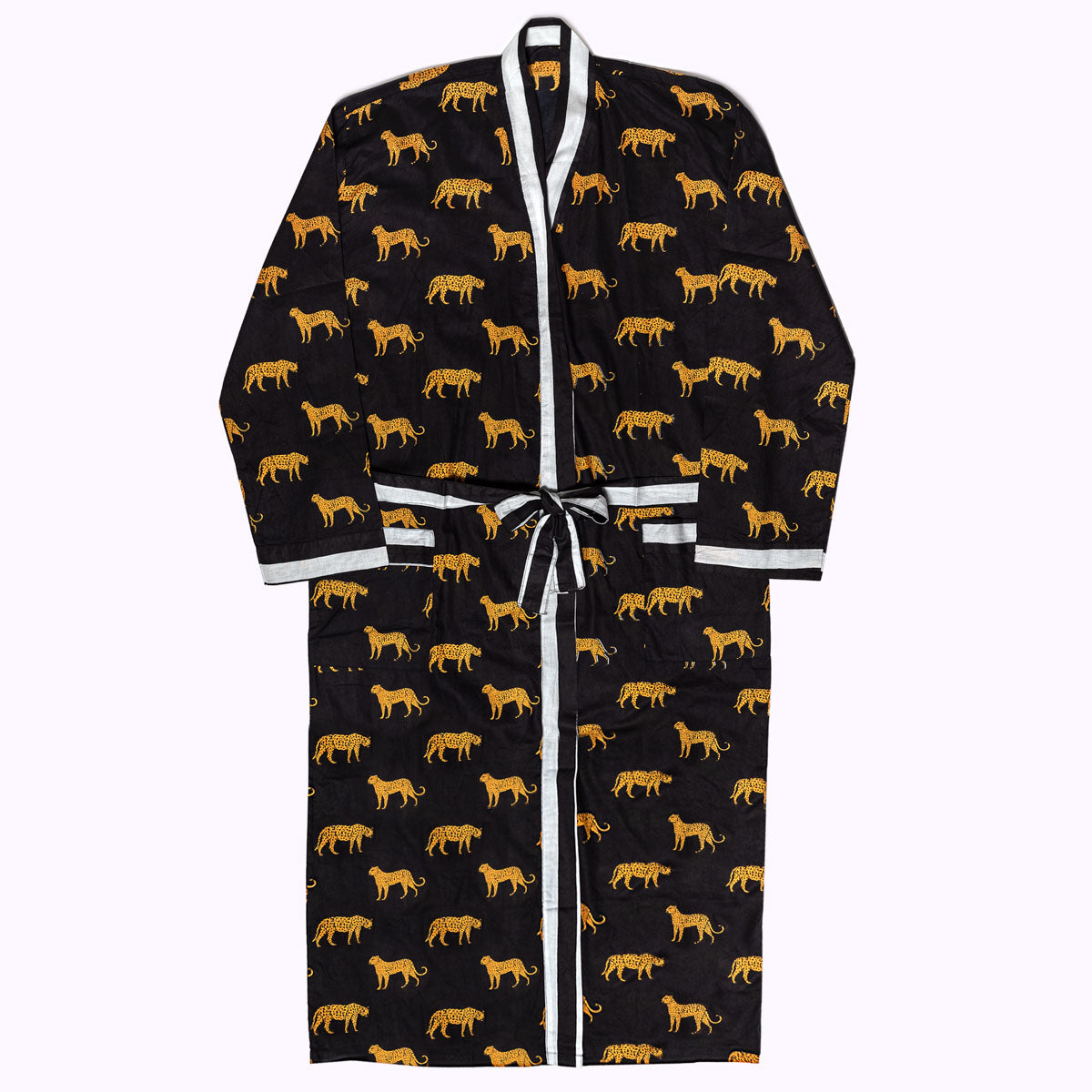 Leichter Baumwoll Kimono "black leopard"