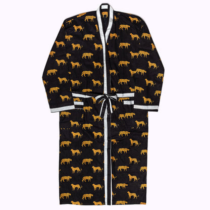 Leichter Baumwoll Kimono "black leopard"