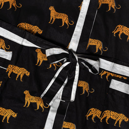 Leichter Baumwoll Kimono "black leopard"