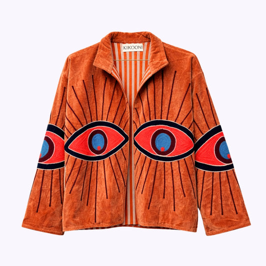 Velvet Jacke "My 3. Eye"  - Tangerine
