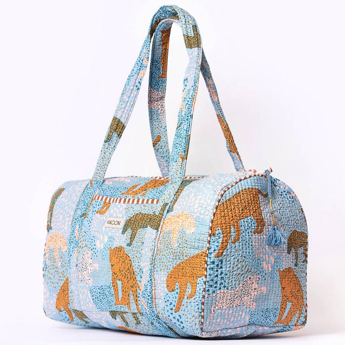Handgemachte Baumwolltasche  "Lucky Leo" blue