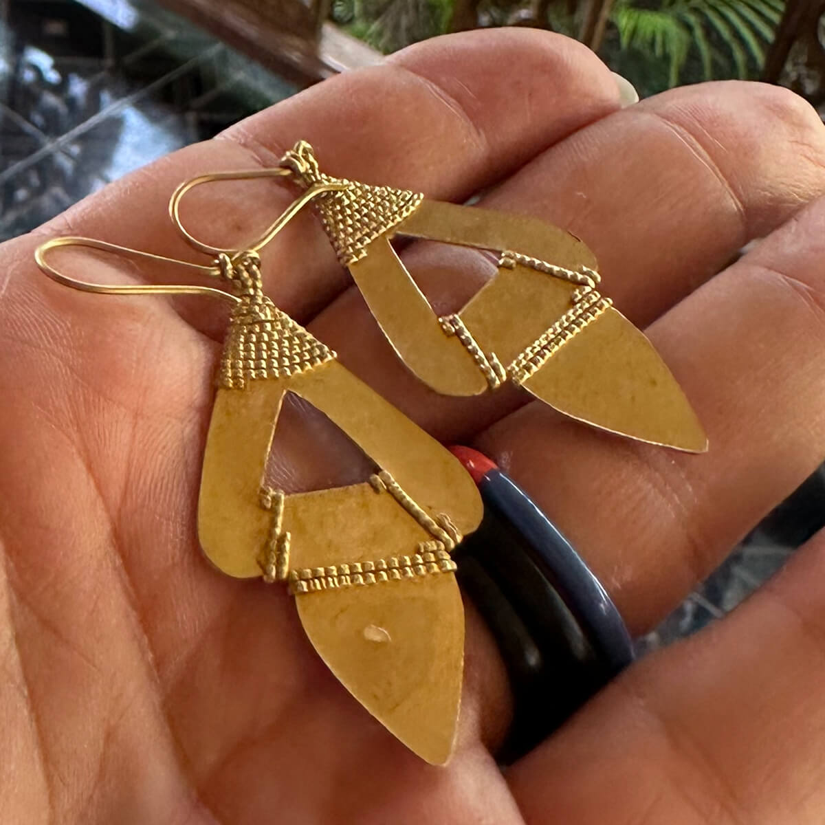 Dokra earrings "brave heart"
