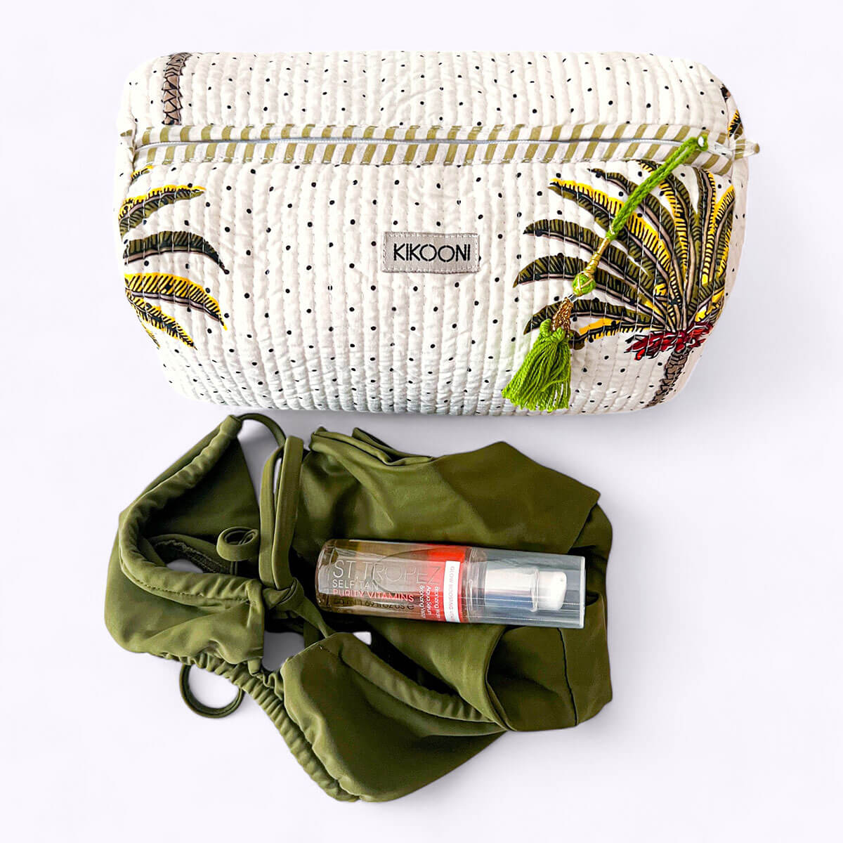 Handgemachte Kosmetiktasche "Palms"