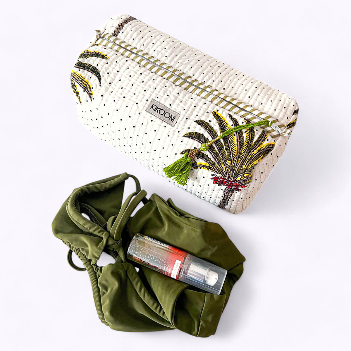Handgemachte Kosmetiktasche "Palms"