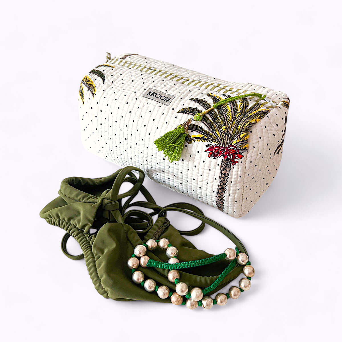 Handgemachte Kosmetiktasche "Palms"
