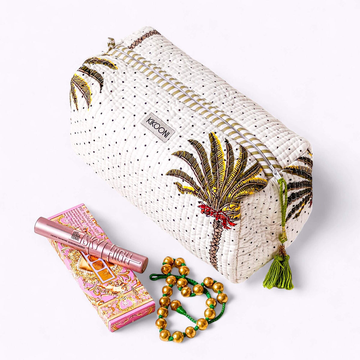 Handgemachte Kosmetiktasche "Palms"