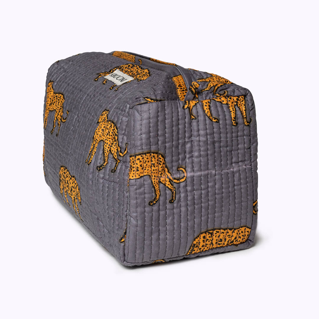 "Grey Leopard" cosmetic bag