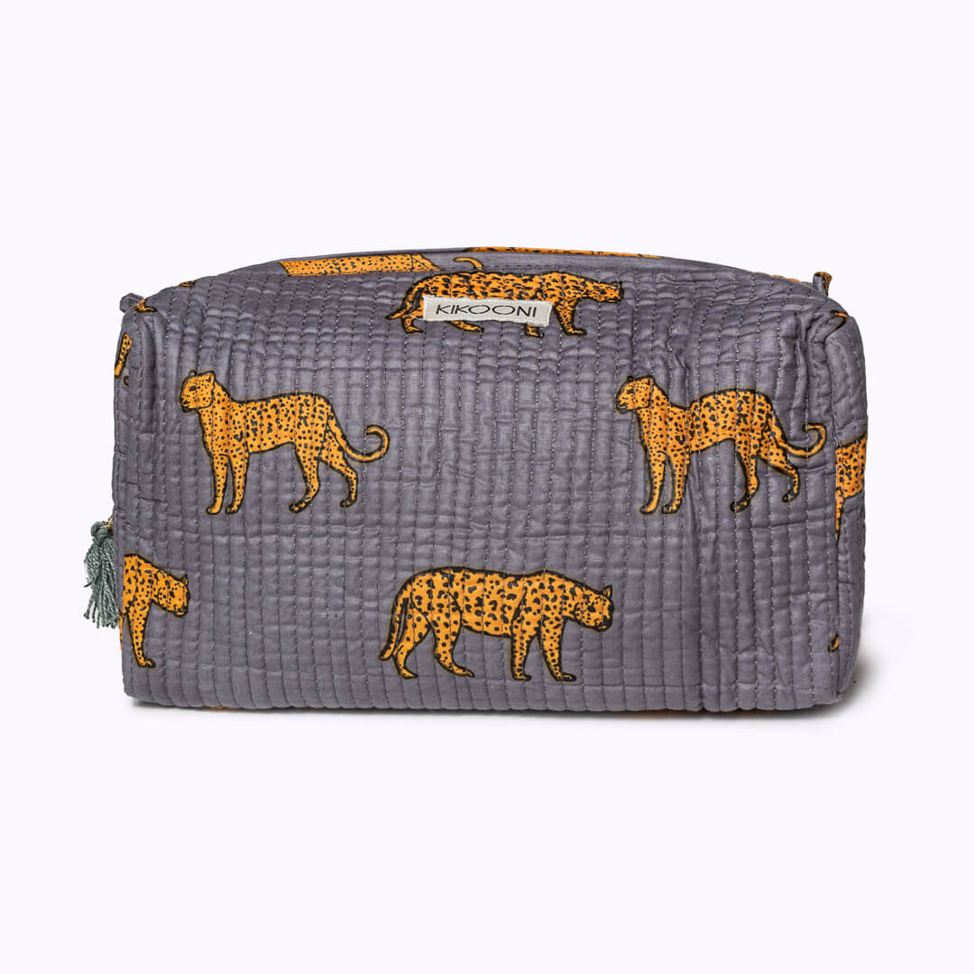 "Grey Leopard" cosmetic bag
